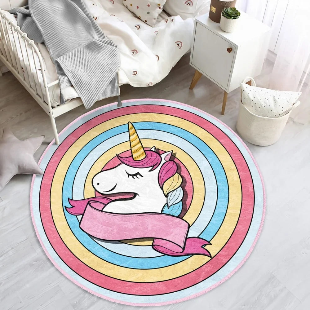 Tapis Licorne Rond Pour Enfant