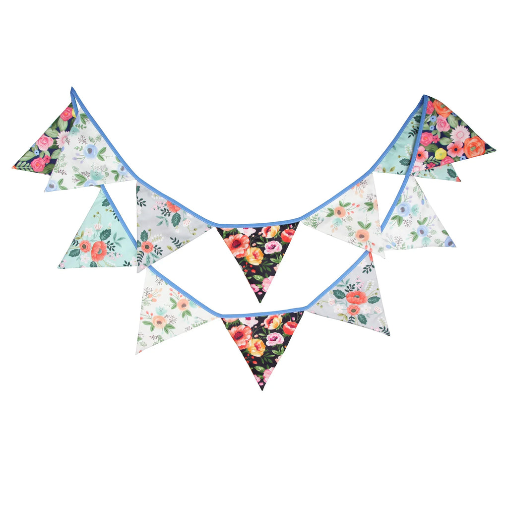 Guirlande à Fanions Vintage En Tissu Motif Fleur
