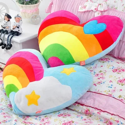 Coussin Cœur Arc-en-Ciel
