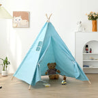 Tente Tipi Enfant Bleu Ciel avec Fenêtre 1.35m