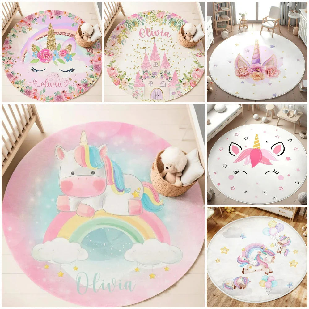 Tapis Licorne Rond Pour Enfant