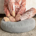 Coussin de Sol Rond en Lin - Style Japonais pour Coin Lecture