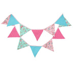 Guirlande à Fanions Vintage En Tissu Motif Fleur