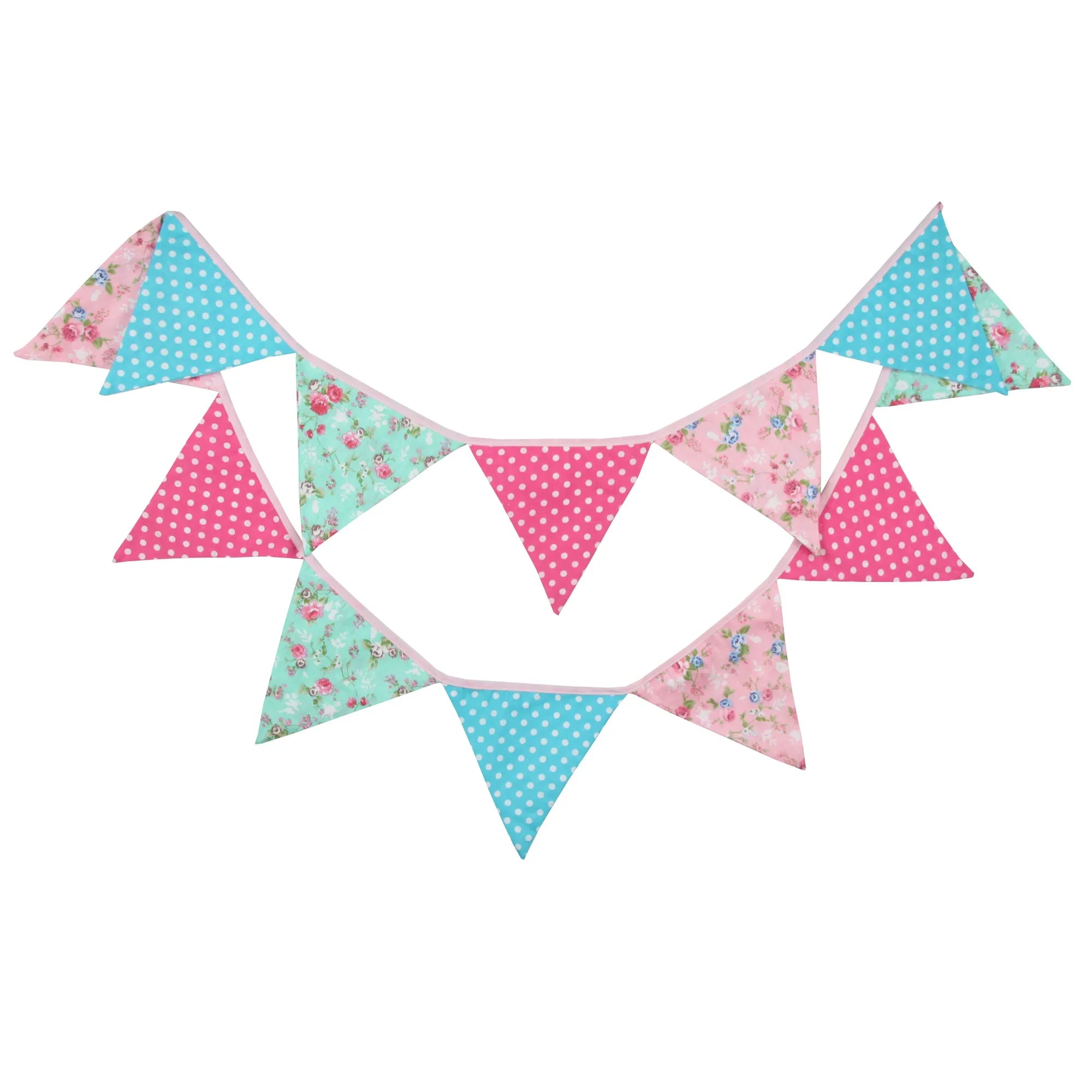 Guirlande à Fanions Vintage En Tissu Motif Fleur