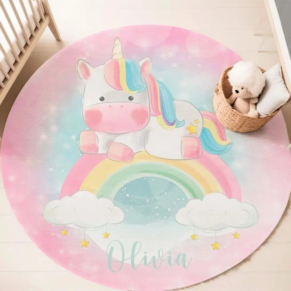 Tapis Licorne Rond Pour Enfant
