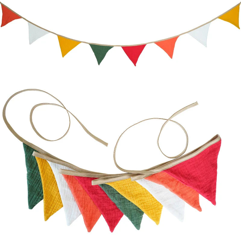 Guirlande de Fanions en Tissu pour Tente Enfant - Multicolore
