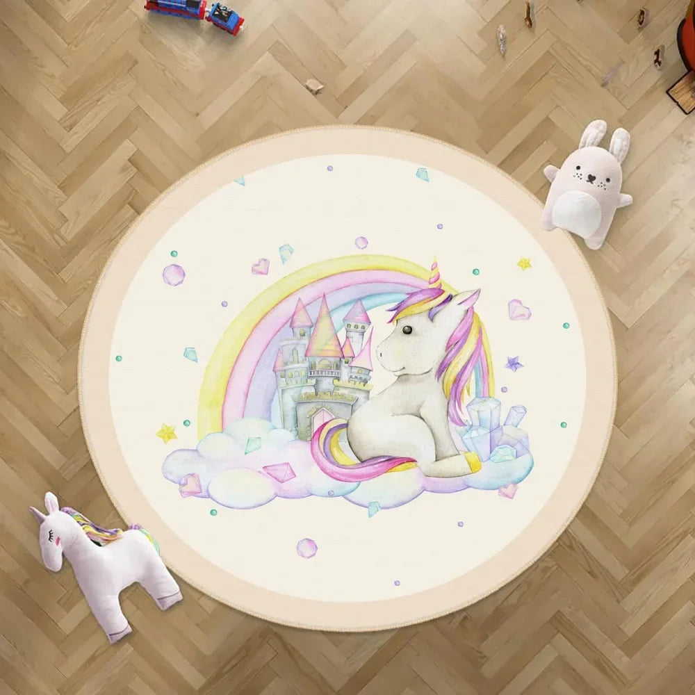 Tapis Licorne Rond Pour Enfant