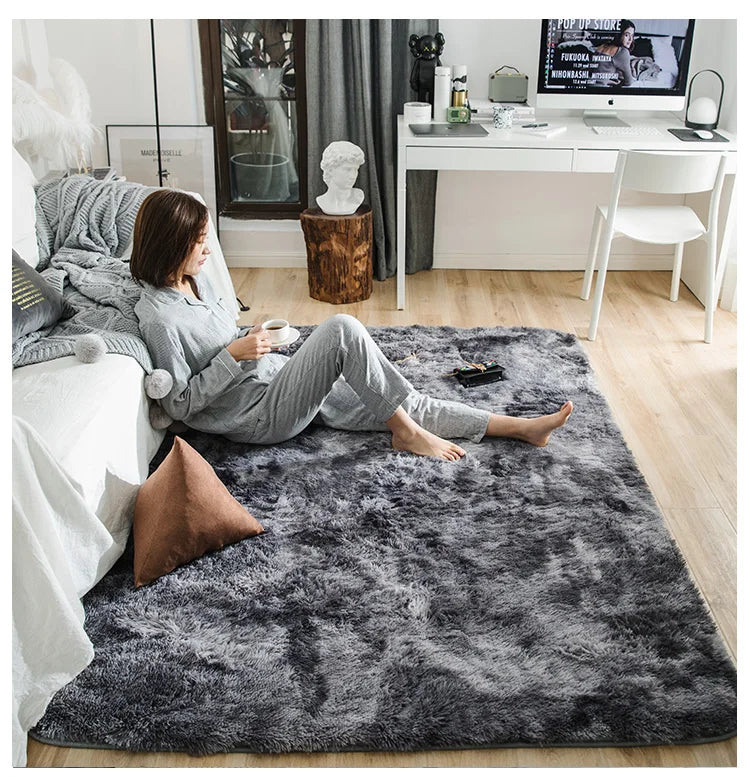 Tapis pour Tipi Moelleux à Poils Longs Antidérapant