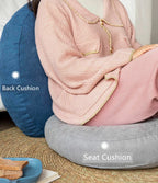 Coussin de Sol Rond en Lin - Style Japonais pour Coin Lecture