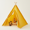Tipi Enfant Jaune en Toile de Coton Pliable 130cm
