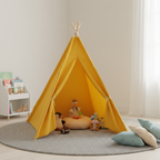 Tipi Enfant Jaune en Toile de Coton Pliable 130cm