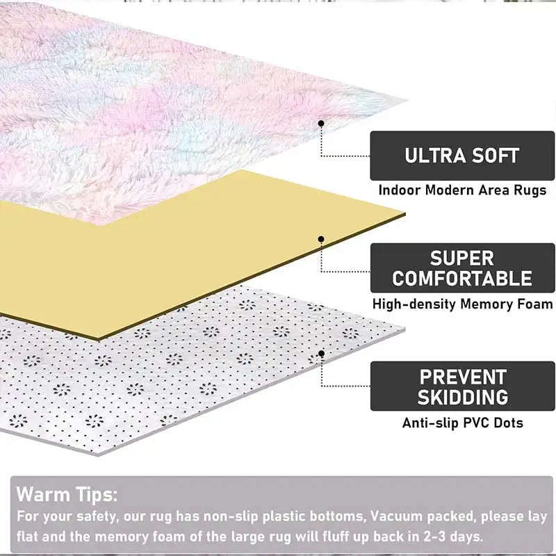 Tapis pour Tipi Moelleux à Poils Longs Antidérapant