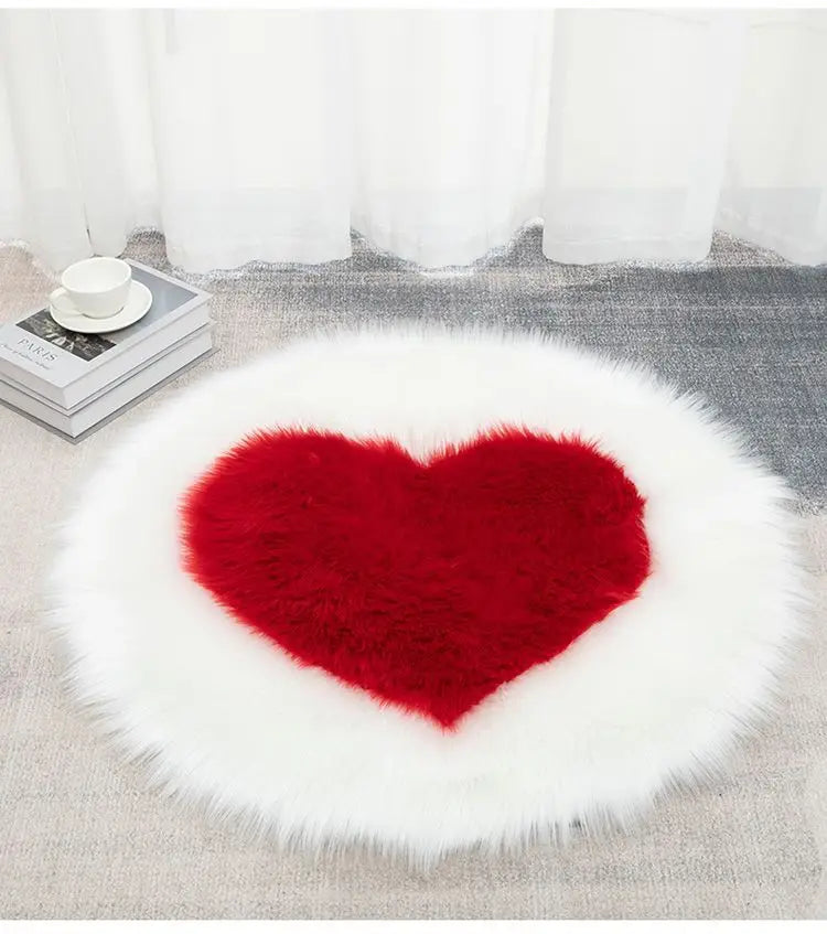 Tapis Moelleux Design Cœur Shaggy