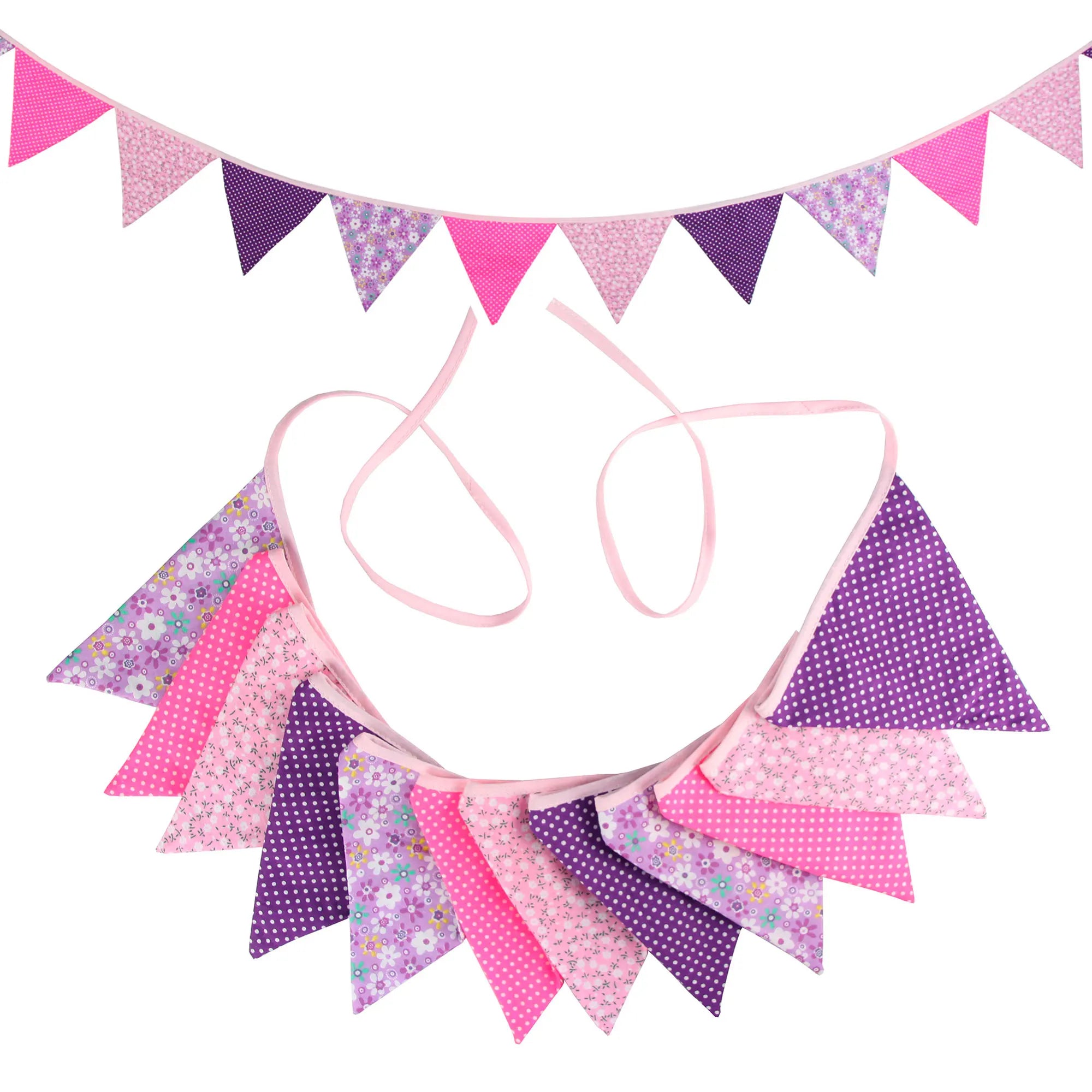 Guirlande à Fanions Vintage En Tissu Motif Fleur