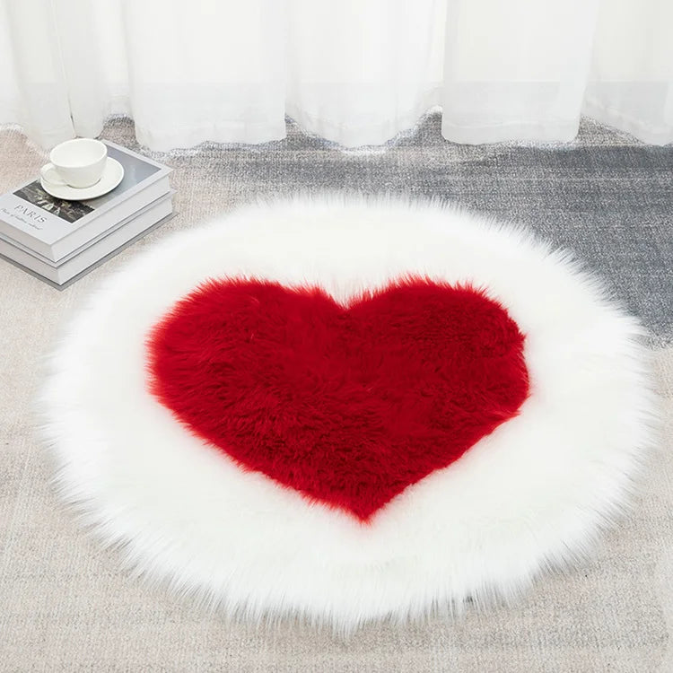 Tapis Moelleux Design Cœur Shaggy