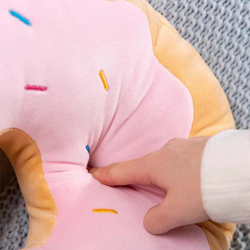 Coussin Donut Géant en Peluche Chocolat - 40cm