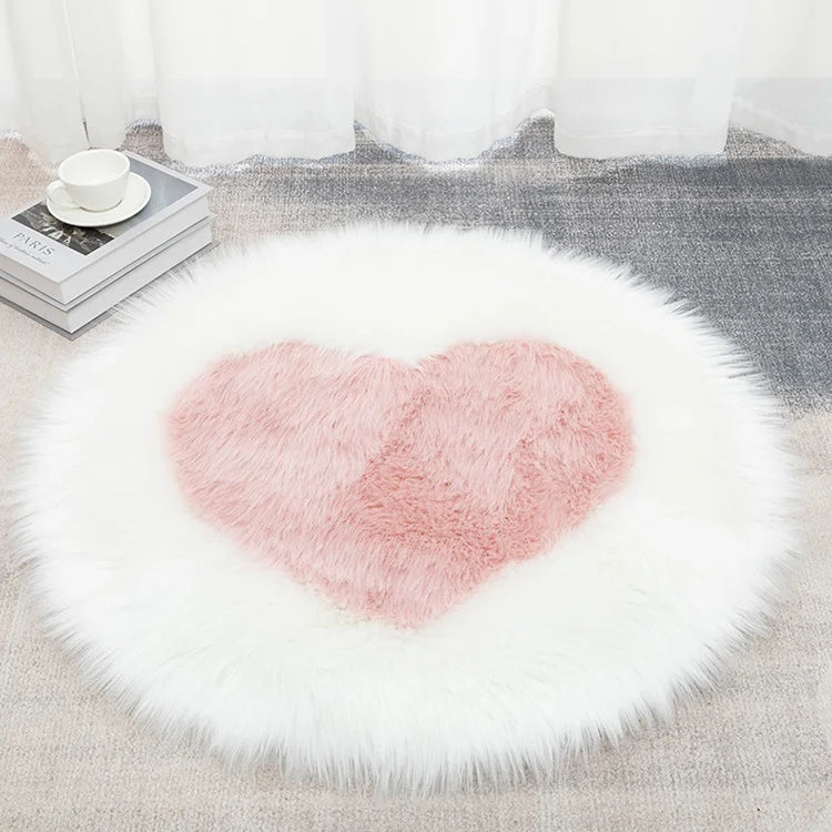 Tapis Moelleux Design Cœur Shaggy