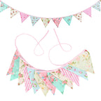 Guirlande à Fanions Vintage En Tissu Motif Fleur