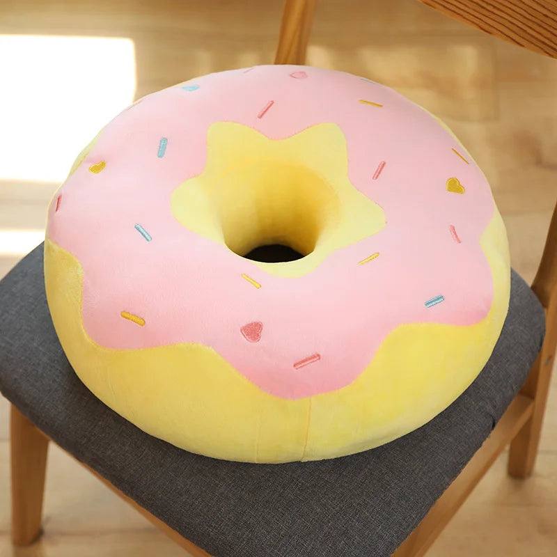 Coussin Donut Géant en Peluche Chocolat - 40cm