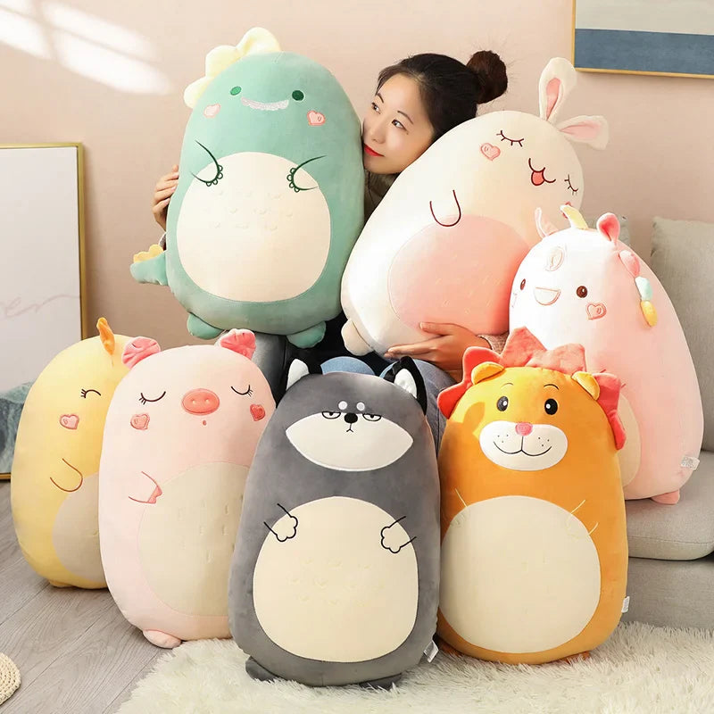 Coussin Peluche Animaux Chamallow – Doudou Kawaii Ultra Moelleux