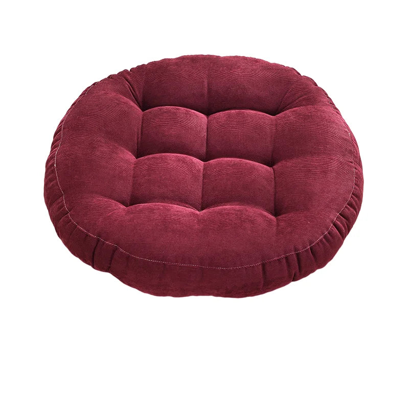 Coussin de Sol Rond en Velours Côtelé