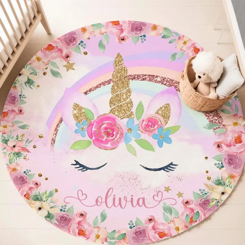 Tapis Licorne Rond Pour Enfant