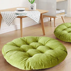 Coussin de Sol Rond en Velours Côtelé