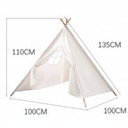 Tente Tipi Enfant en Coton Canvas Vert Sauge 1.3m