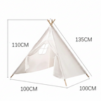 Tipi Enfant Jaune en Toile de Coton Pliable 130cm