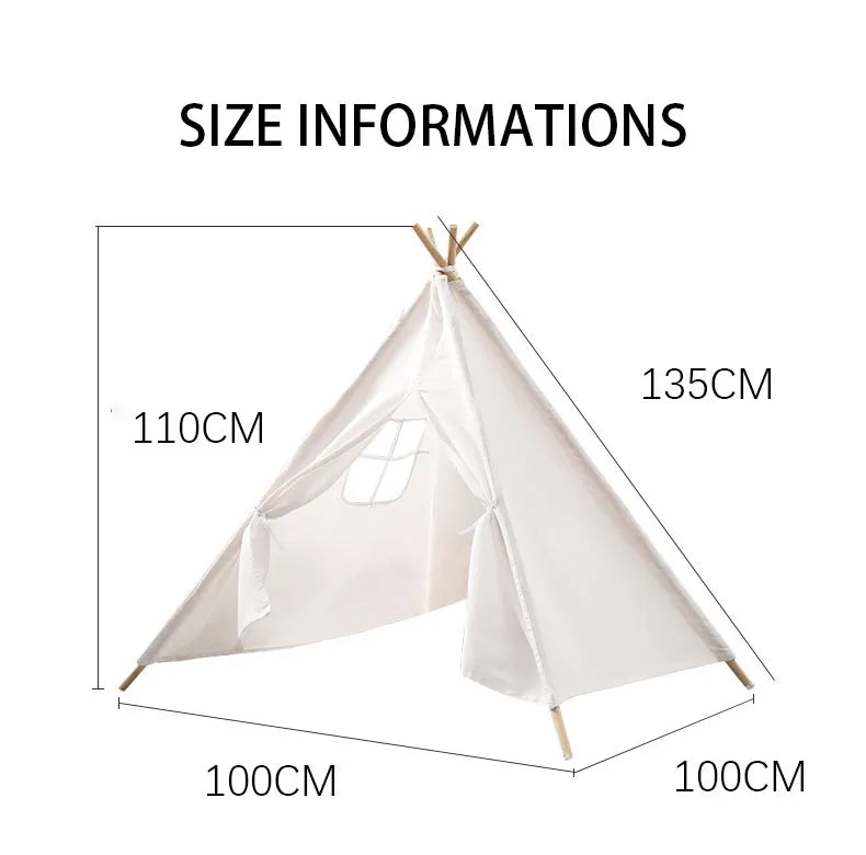 Tipi Enfant Violet en Coton avec Fenêtre Latérale 1.35m