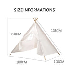 Tipi Enfant Violet en Coton avec Fenêtre Latérale 1.35m
