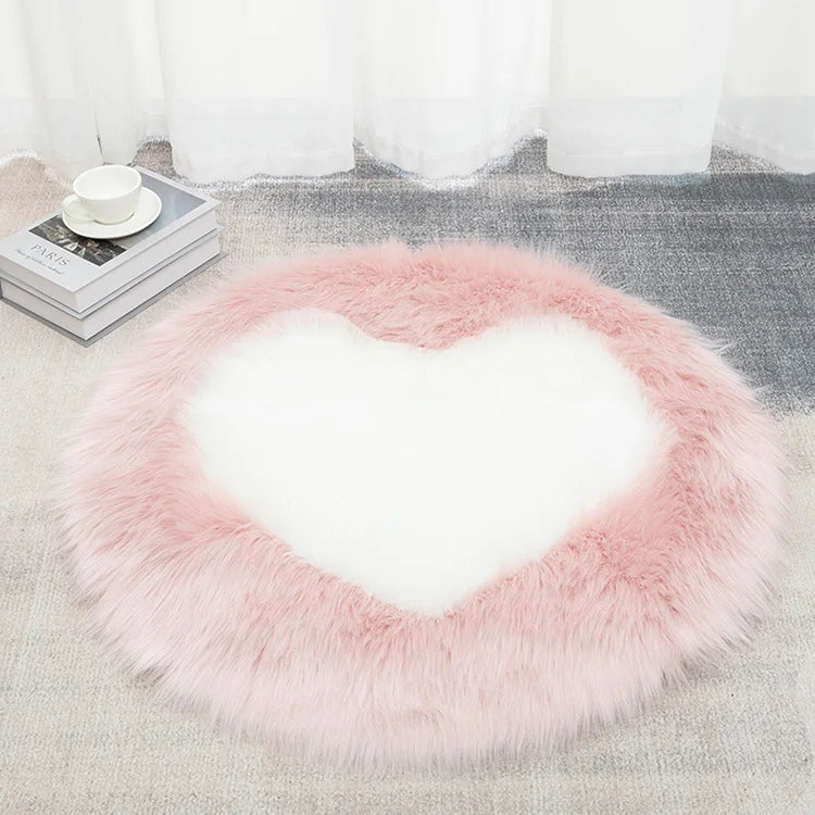 Tapis Moelleux Design Cœur Shaggy