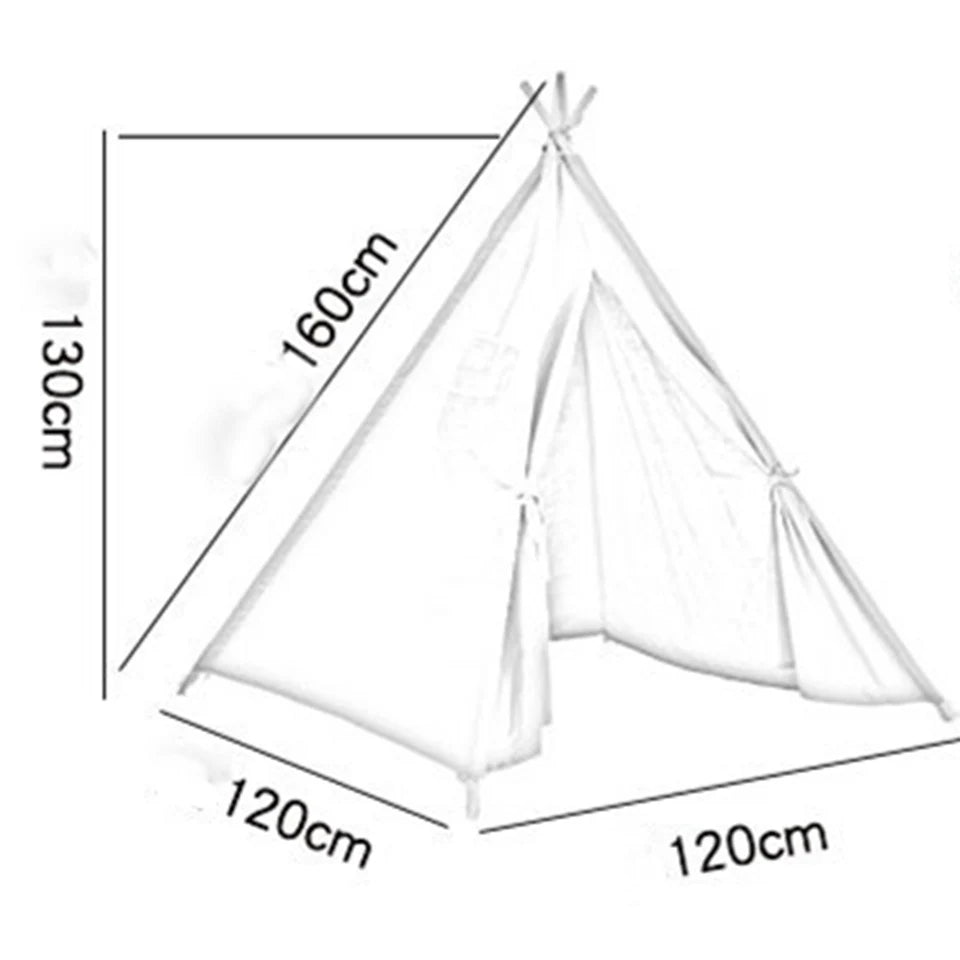 Tipi Enfant Rose en Coton – Tente de Jeu Intérieure avec Fenêtre 160cm