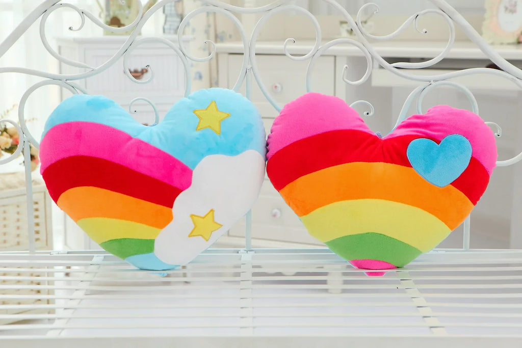 Coussin Cœur Arc-en-Ciel