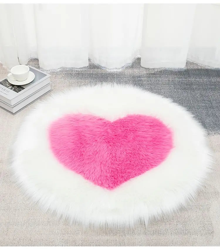 Tapis Moelleux Design Cœur Shaggy