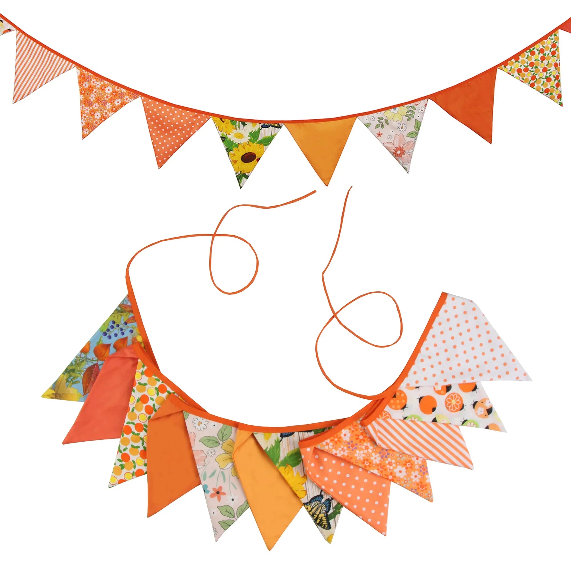 Guirlande à Fanions Vintage En Tissu Motif Fleur