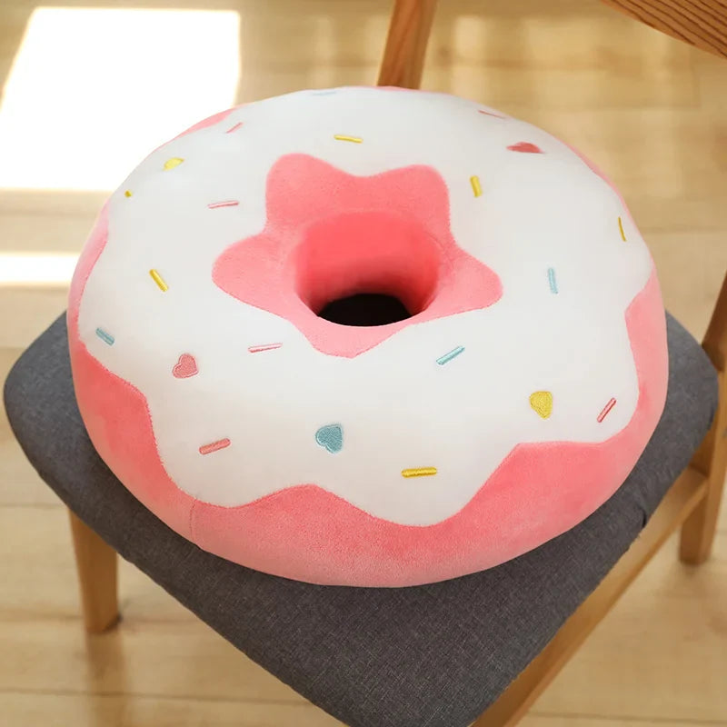 Coussin Donut Géant en Peluche Chocolat - 40cm