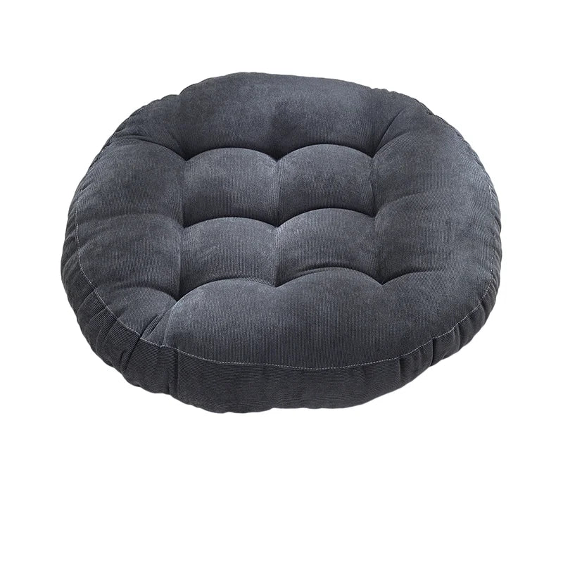 Coussin de Sol Rond en Velours Côtelé