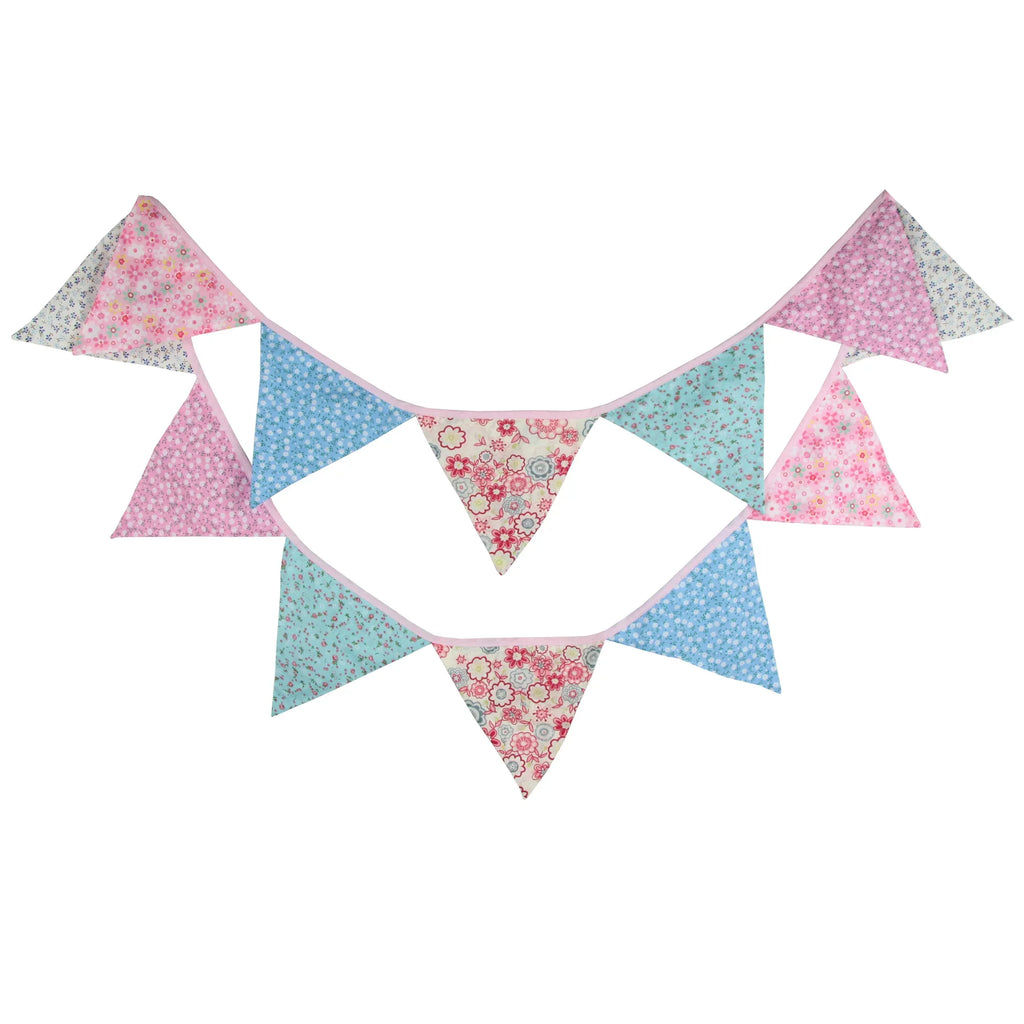 Guirlande à Fanions Vintage En Tissu Motif Fleur