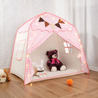 Tente Cabane Enfant Fille Pliable Rose Vichy