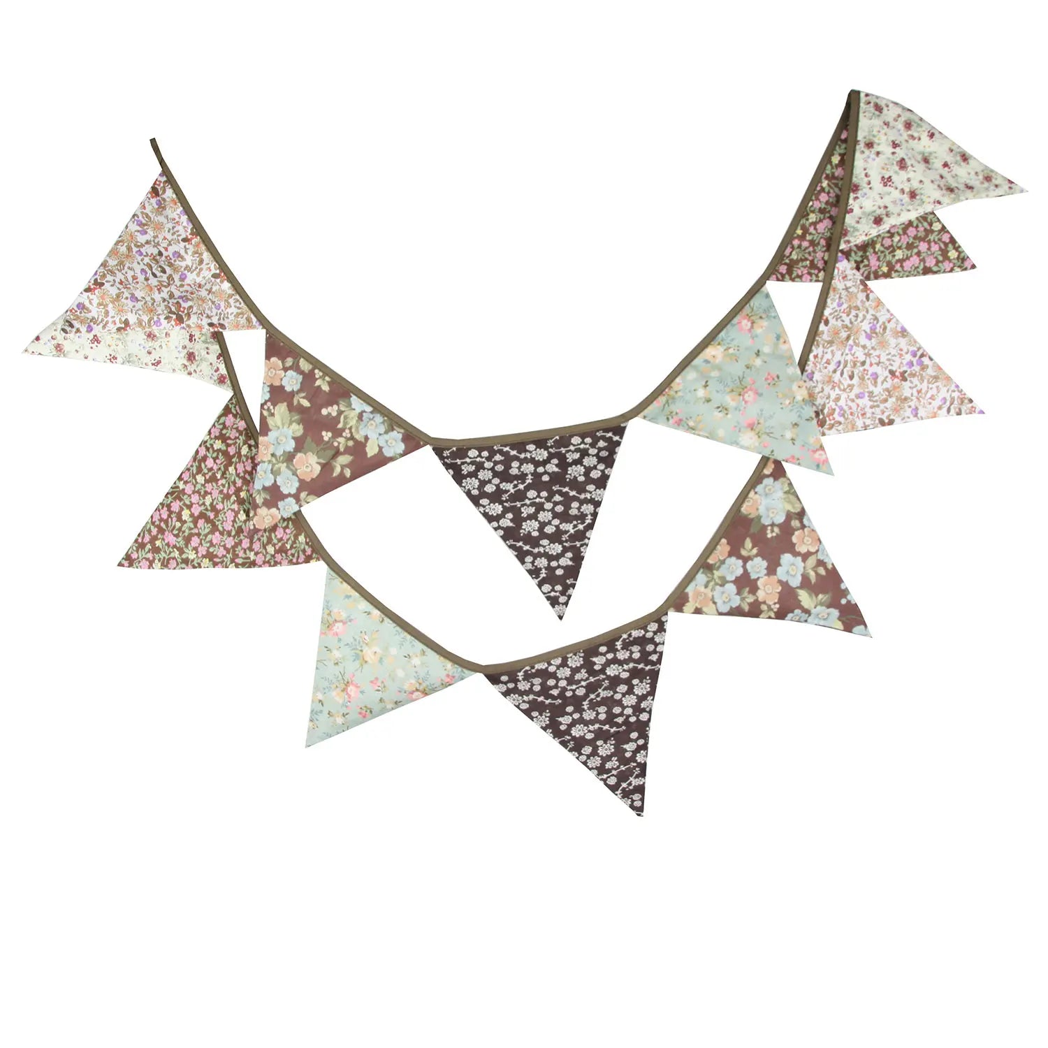 Guirlande à Fanions Vintage En Tissu Motif Fleur
