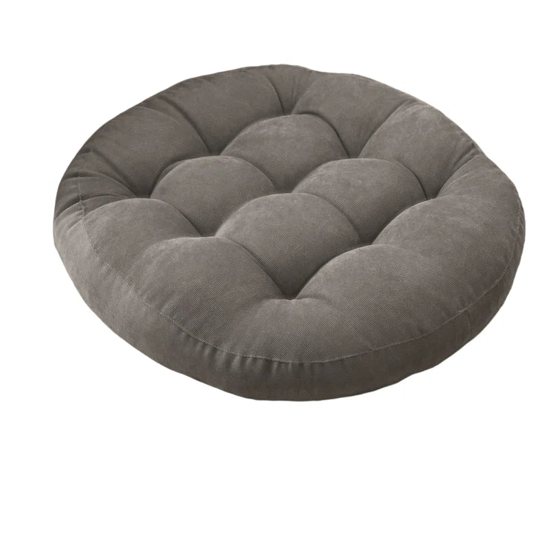Coussin de Sol Rond en Velours Côtelé