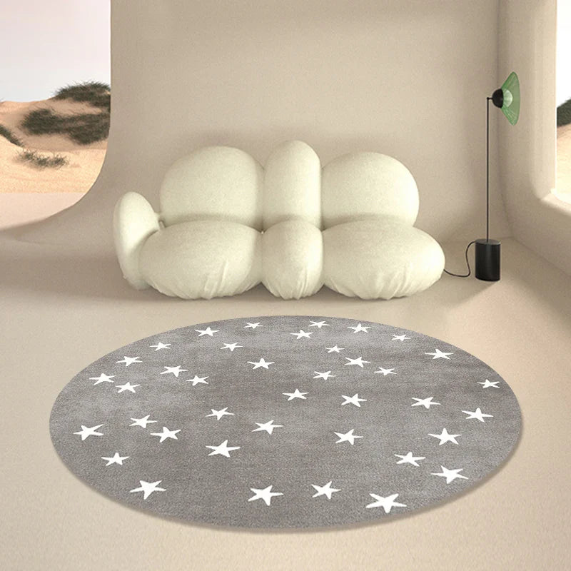 Tapis Rond Enfant Étoiles - Lavable & Doux - Ø 160cm