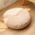 Coussin de Sol Rond en Lin - Style Japonais pour Coin Lecture