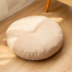 Coussin de Sol Rond en Lin - Style Japonais pour Coin Lecture