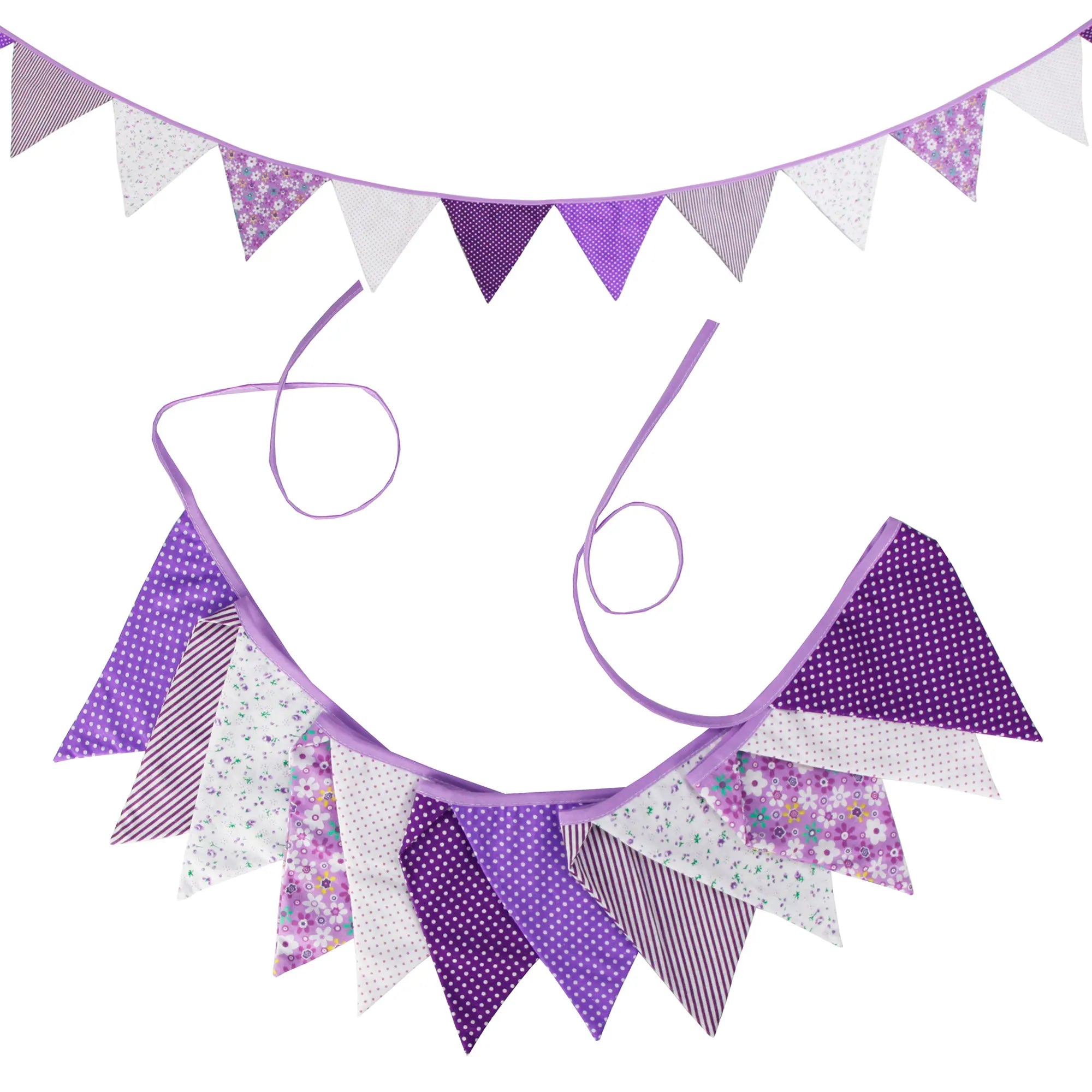 Guirlande à Fanions Vintage En Tissu Motif Fleur