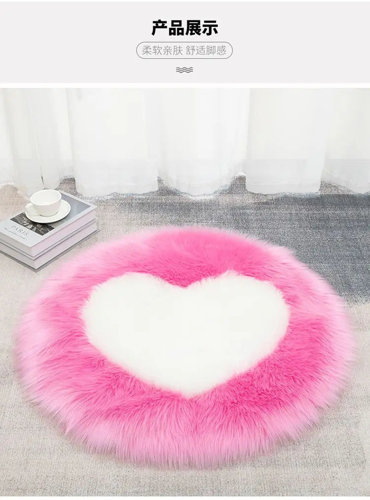 Tapis Moelleux Design Cœur Shaggy