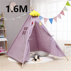 Tente Tipi Enfant Mauve - 1,6m - Toile Coton & Structure Bois