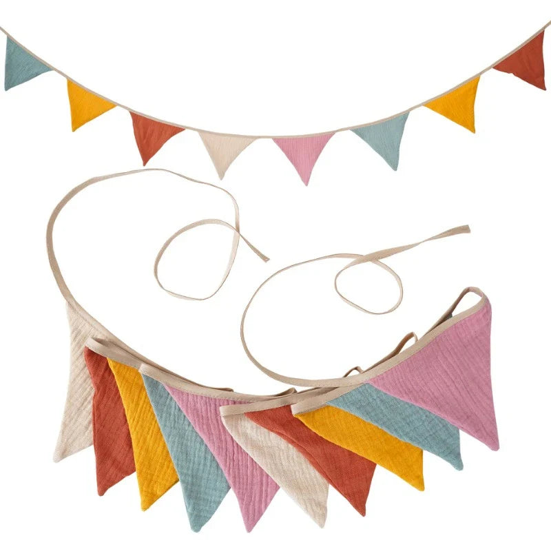 Guirlande de Fanions en Tissu pour Tente Enfant - Multicolore