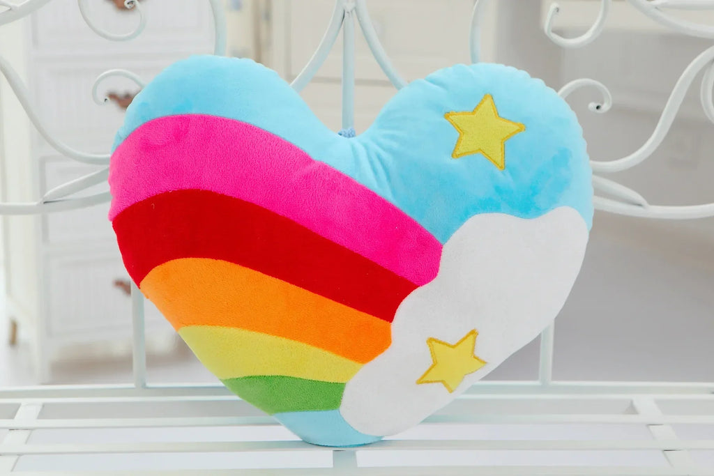 Coussin Cœur Arc-en-Ciel